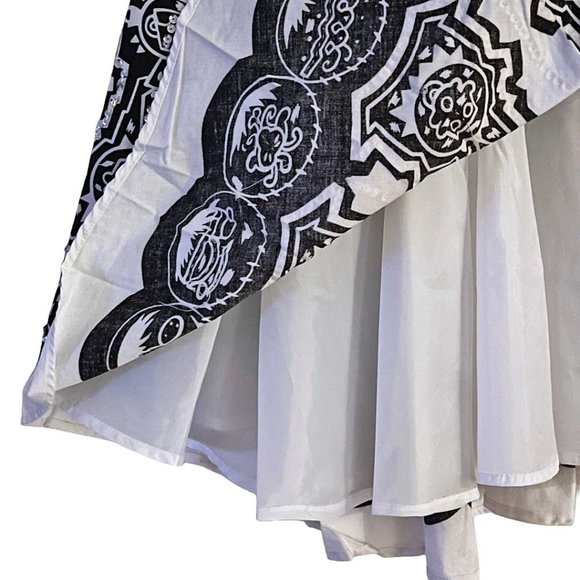 Carole Little Black White Sequin Embellished Full Circle Skirt - Picture 3 of 6